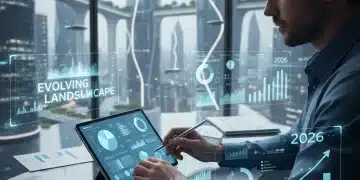 Financial planning for 2026 savings landscape, person analyzing data on tablet