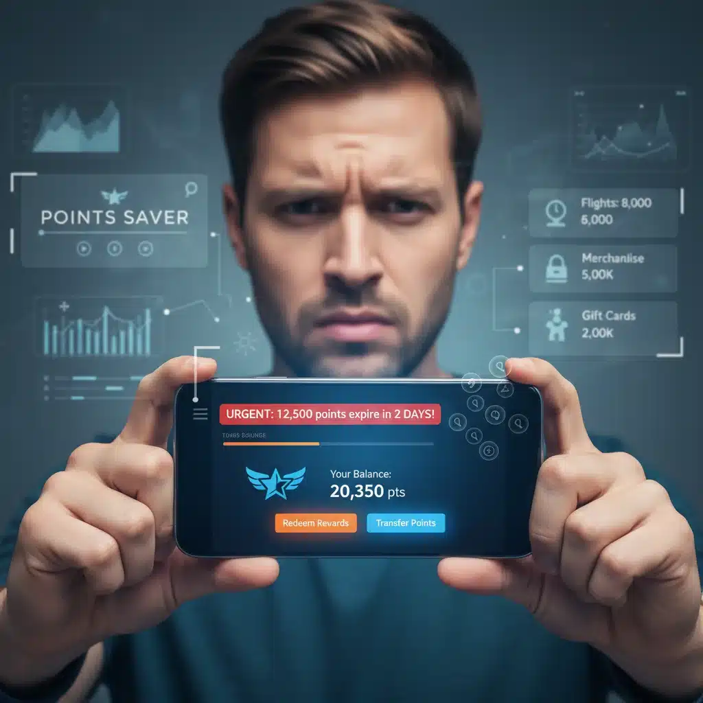 Consumer checking loyalty program app for expiring points.
