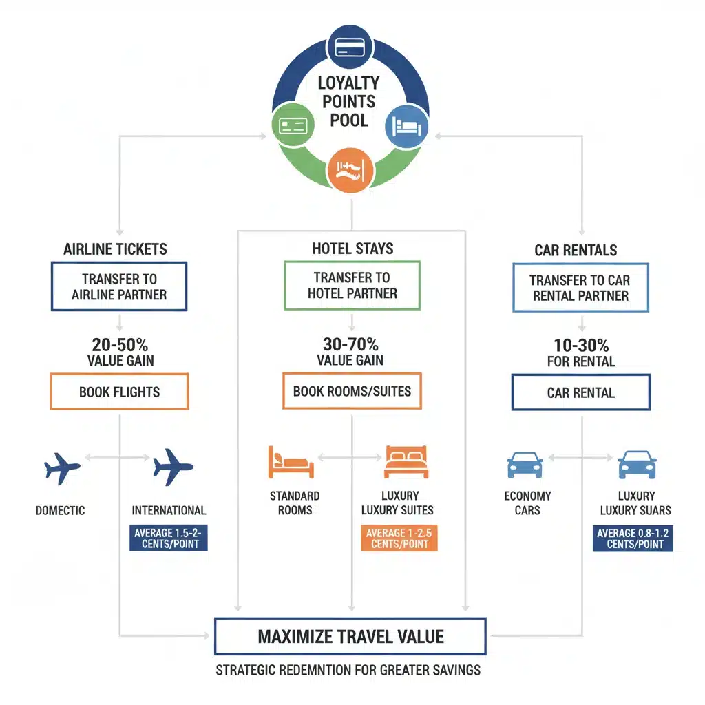 Infographic showing loyalty point redemption strategies