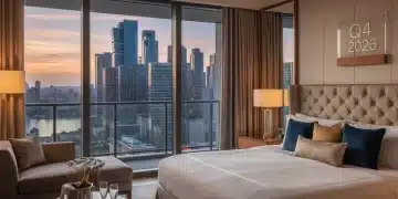 Luxury hotel room with city view, symbolizing maximized free night certificate value in 2026.