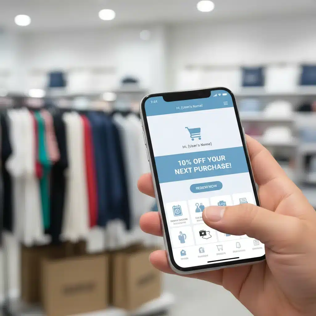 Hand holding smartphone displaying a personalized 10% off offer within a retailer app, highlighting exclusive savings.