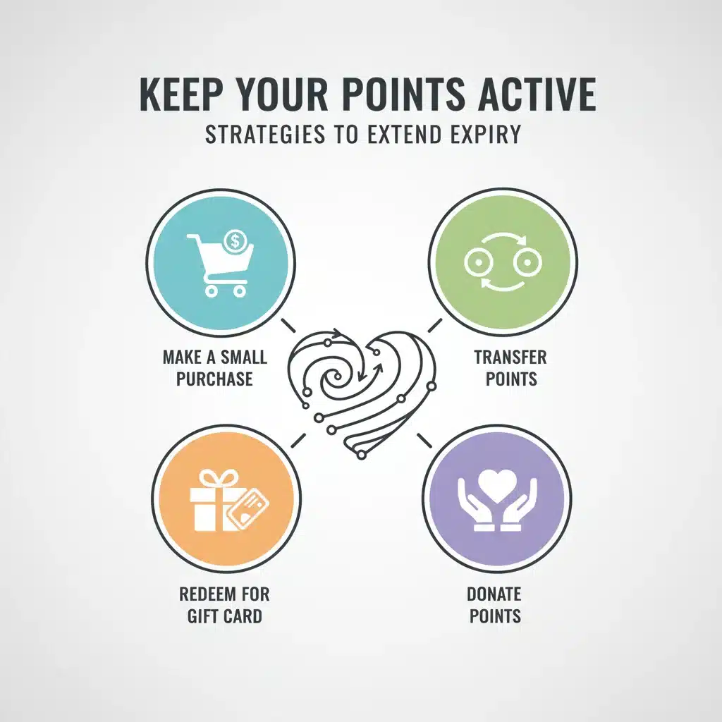 Infographic showing strategies to prevent loyalty points expiration.