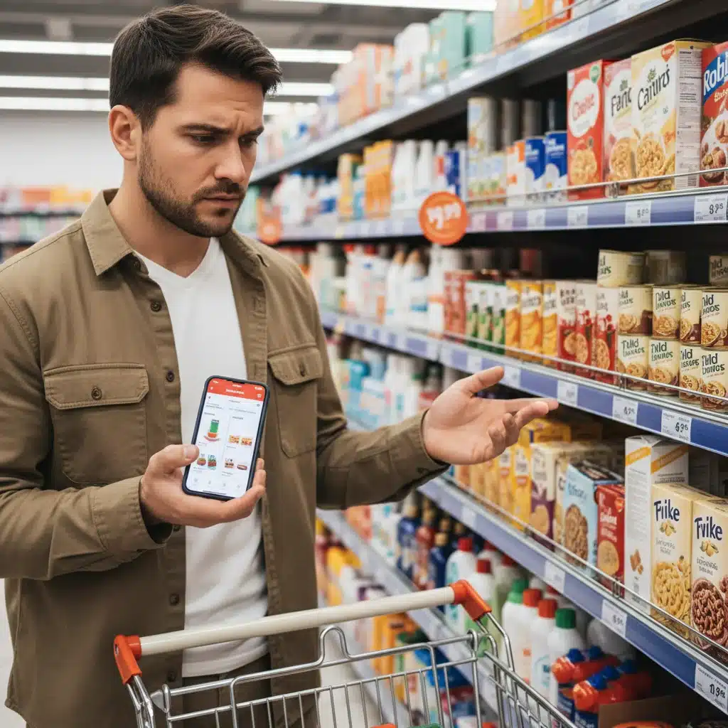 Person comparing prices on smartphone for smart shopping and savings.