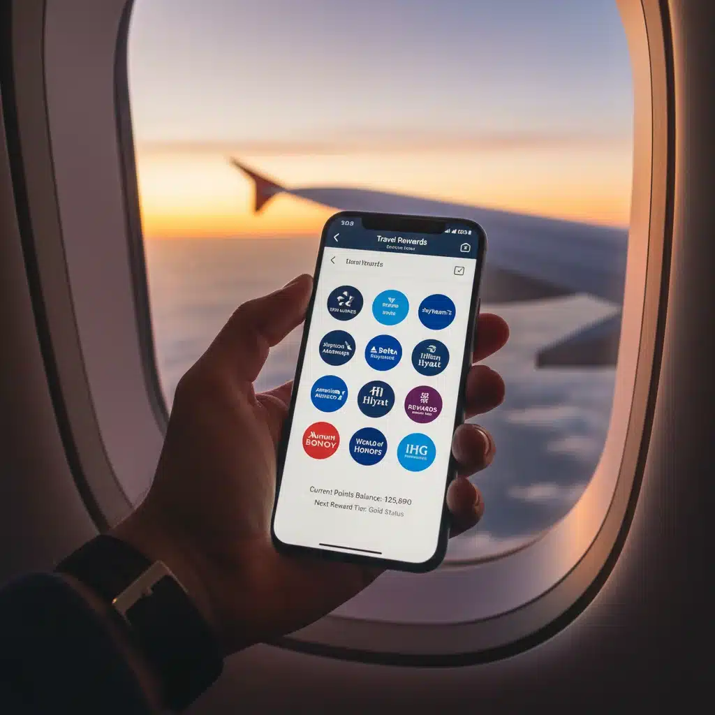 Managing travel rewards points on a smartphone app