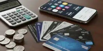 Collection of US loyalty program cards and a smartphone displaying a rewards app, symbolizing maximized benefits and savings.