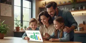 Happy family saving money on utility bills before 2027 deadline