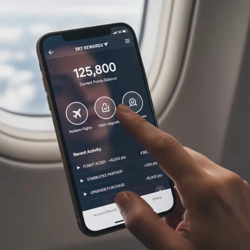 Managing airline loyalty points through a mobile application