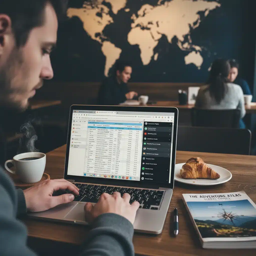 Strategic travel planning and research on a laptop