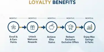 Infographic showing a 6-month plan to maximize loyalty benefits