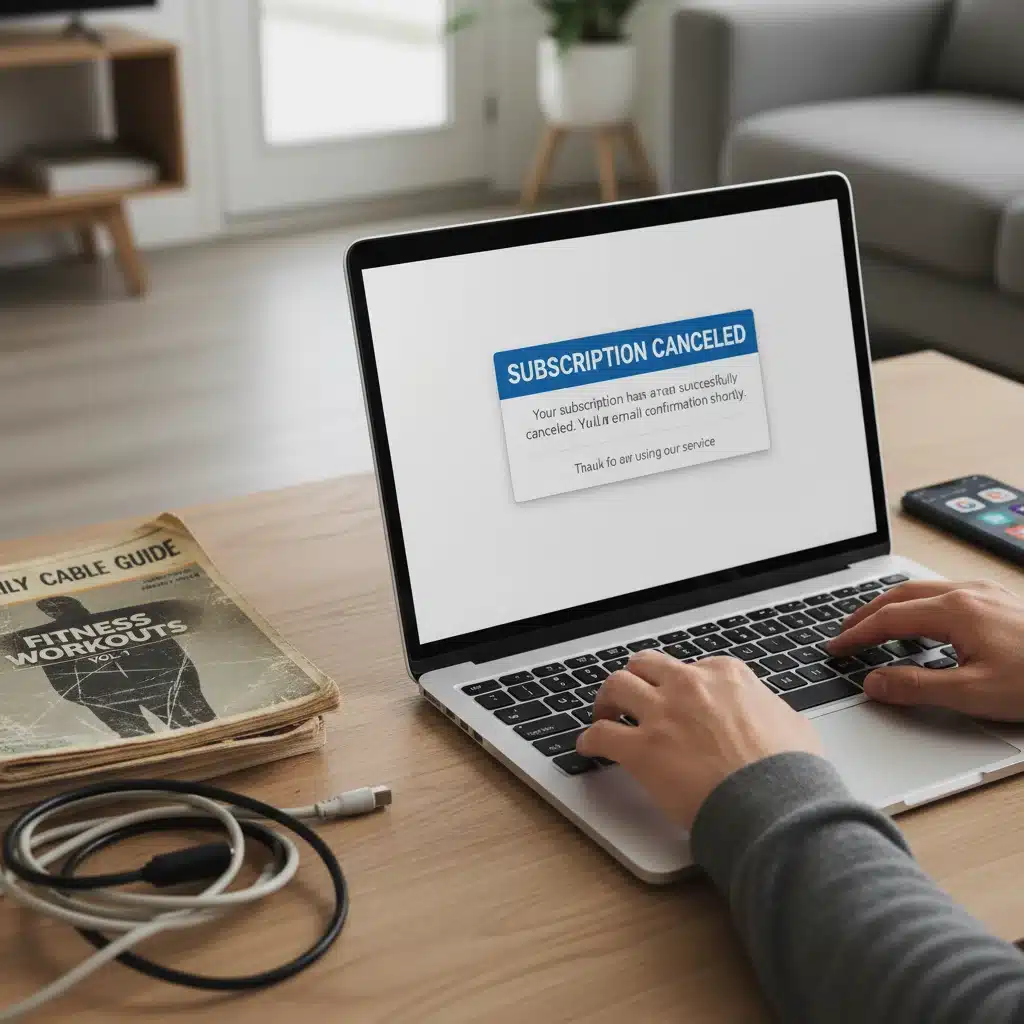 Person canceling an online subscription on a laptop, demonstrating active cost-saving measures.
