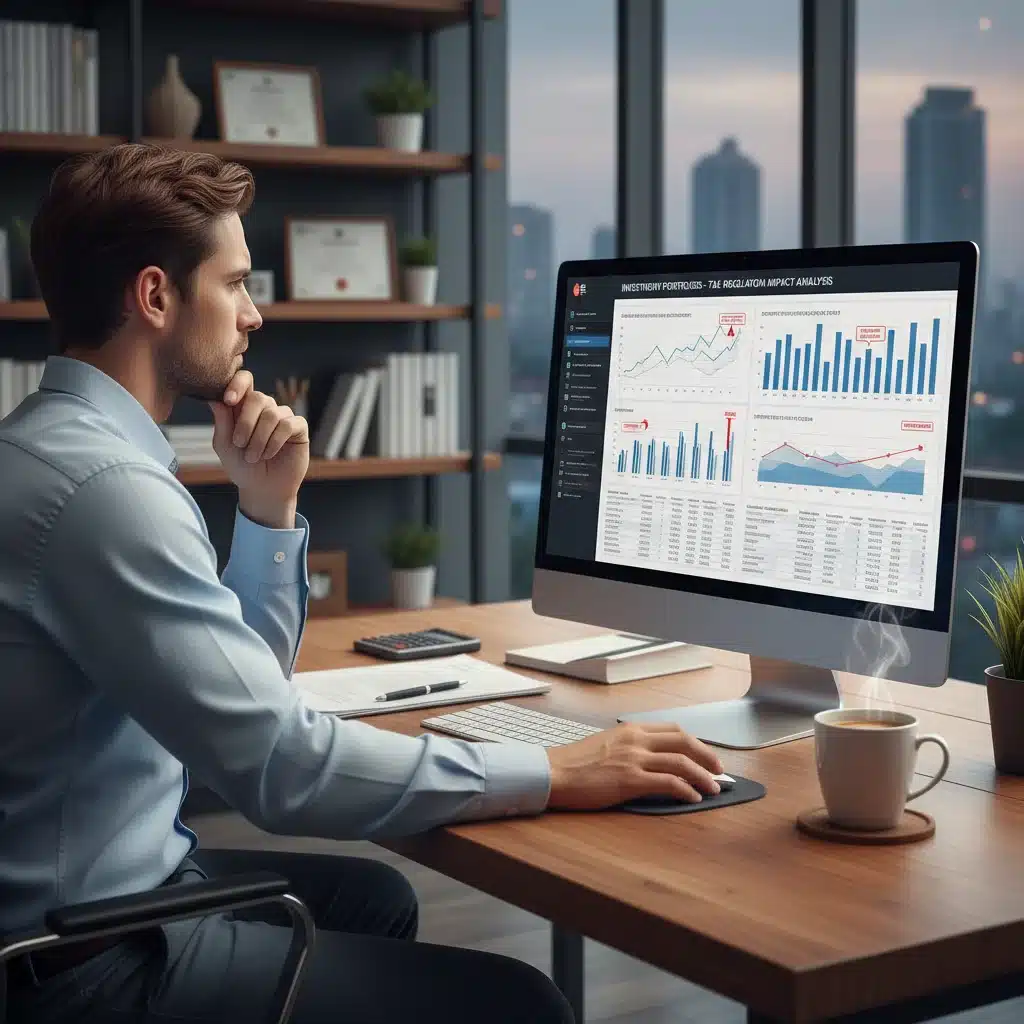 Investor reviewing portfolio for tax-efficient strategies in 2026
