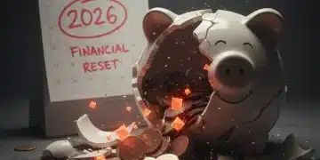 Broken piggy bank with spilling points and a calendar for 2026, symbolizing loyalty program devaluation.