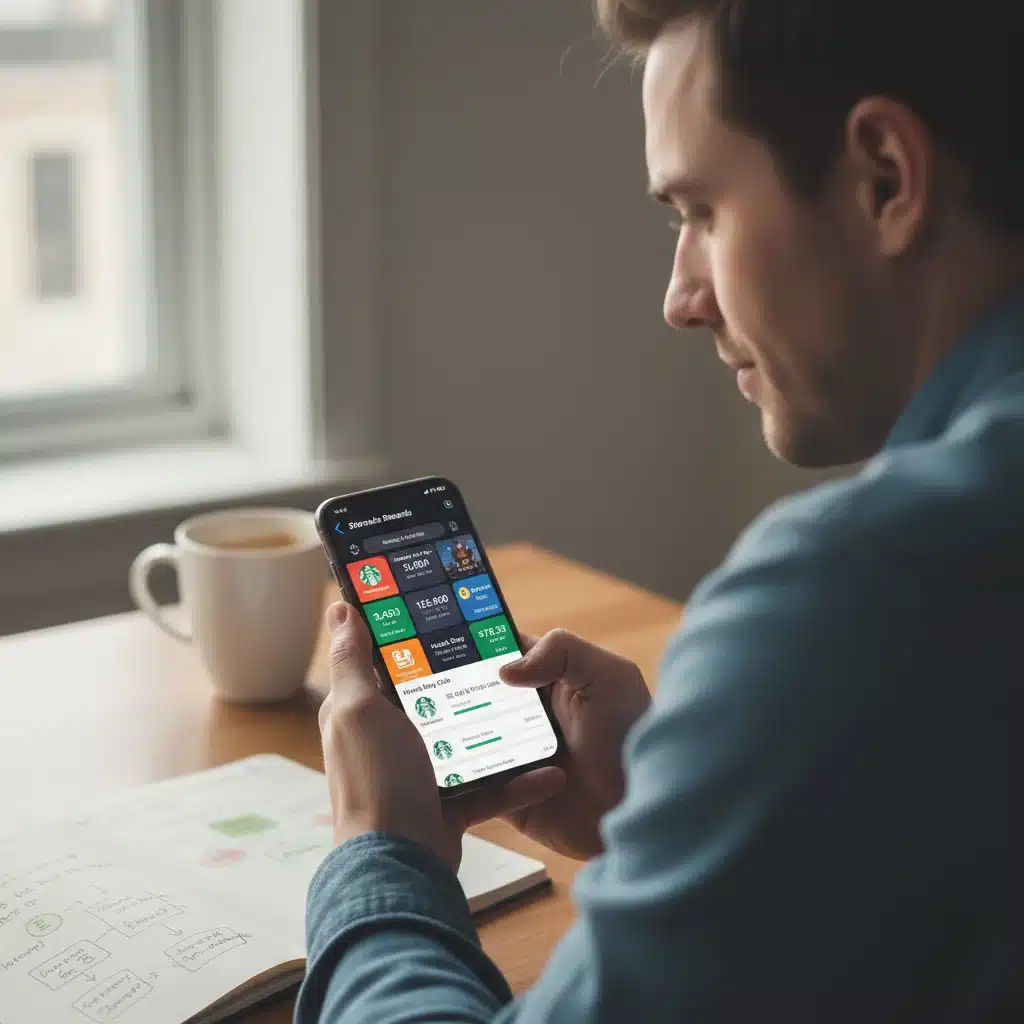 Person reviewing loyalty program apps on a smartphone
