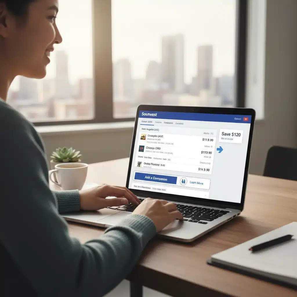 Booking Southwest flights online with Companion Pass option